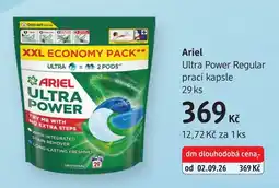 dm drogerie Ariel ultra power regular prací kapsle nabídka