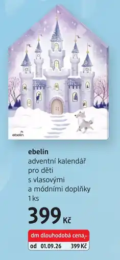 dm drogerie ebelin adventní kalendář pro děti s vlasovými a módními doplňky nabídka