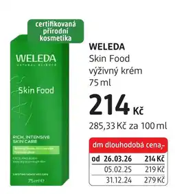 dm drogerie Weleda skin food výživný krém nabídka