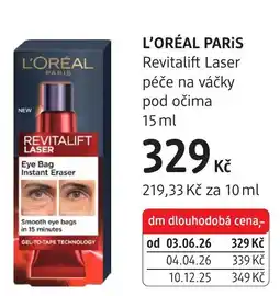 dm drogerie L'oréal paris revitalift laser péče na váčky pod očima nabídka