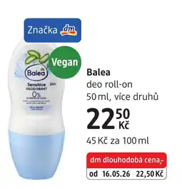 dm drogerie Balea deo roll-on nabídka