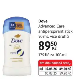 dm drogerie Dove Advanced Care antiperspirant stick nabídka