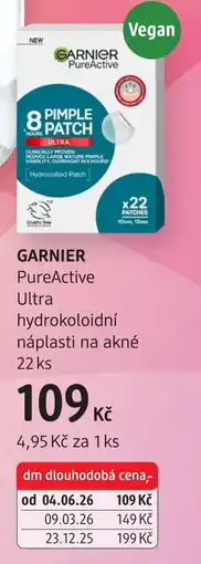 dm drogerie Garnier PureActive Ultra hydrokoloidní náplasti na akné nabídka