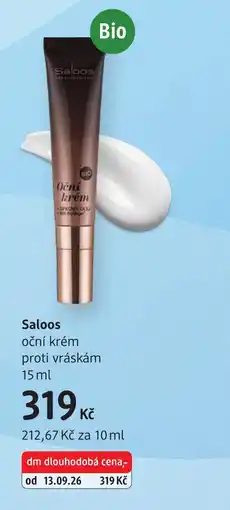 dm drogerie Saloos oční krém proti vráskám nabídka