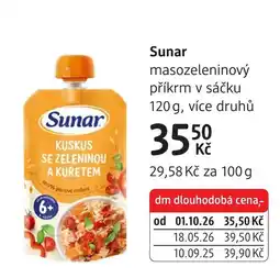dm drogerie Sunar masozeleninový příkrm v sáčku nabídka