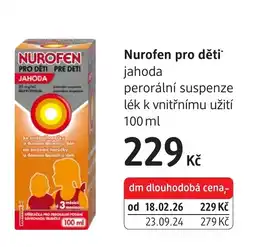 dm drogerie Nurofen pro děti jahoda nabídka