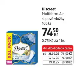 dm drogerie Discreet Multiform Air slipové vložky nabídka