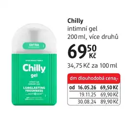 dm drogerie Chilly intimní gel nabídka