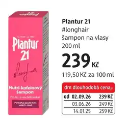 dm drogerie Plantur 21 #longhair šampon na vlasy nabídka