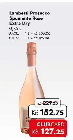 TRAVEL FREE Lamberti Prosecco Spumante Rosé Extra Dry nabídka