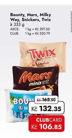 TRAVEL FREE Bounty, Mars, Milky Way, Snickers, Twix à nabídka
