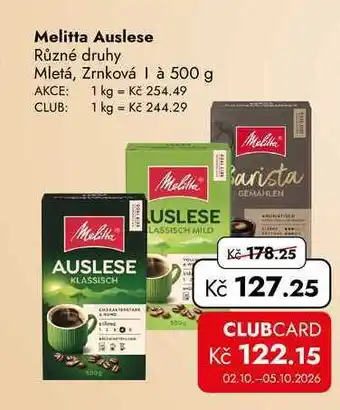 TRAVEL FREE Melitta Auslese Různé druhy Mletá, Zrnková nabídka