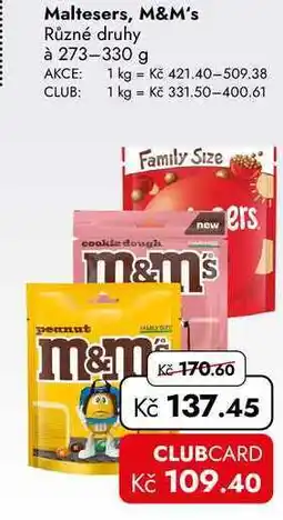 TRAVEL FREE Maltesers, M&M's Různé druhy à nabídka