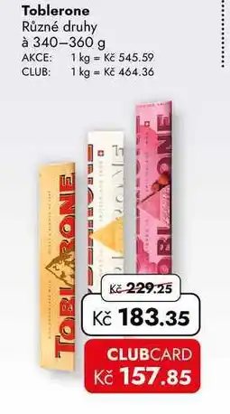 TRAVEL FREE Toblerone Různé druhy à nabídka
