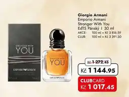 TRAVEL FREE Giorgio Armani Emporio Armani Stronger With You EdTS Pánský nabídka