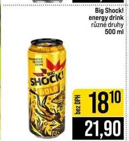 Jip Big Shock! energy drink různé druhy nabídka