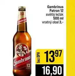 Jip Gambrinus Patron 12 světlý ležák nabídka