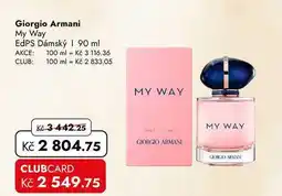 TRAVEL FREE Giorgio Armani My Way EdPS Dámský nabídka