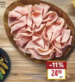 Billa Staročeská šunka z pultu lahůdek cena za nabídka