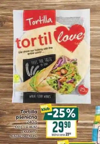 Billa Tortilla pšeničná nabídka