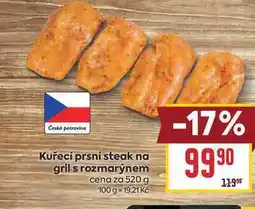 Billa Kuřecí prsní steak na gril s rozmarýnem cena za nabídka