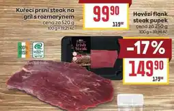 Billa Hovězí flank steak pupek cena za nabídka