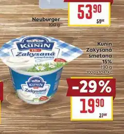 Billa Kunin Zakysaná smetana 15% nabídka