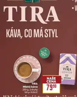 Billa TIRA Mletá káva nabídka