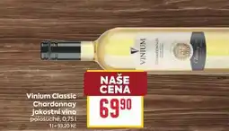 Billa Vinium Classic Chardonnay jakostní víno polosuché nabídka