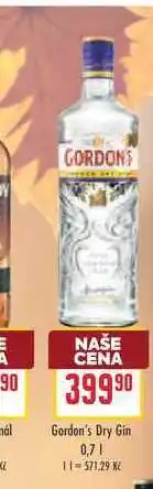 Billa Gordon's Dry Gin nabídka