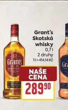 Billa Grant's Skotská whisky nabídka