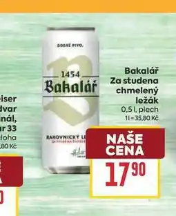 Billa Bakalář Za studena chmelený ležák 0,51, plech nabídka