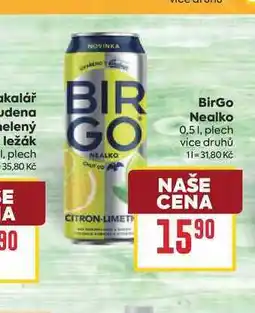 Billa BirGo Nealko 0,51, plech nabídka