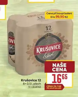 Billa Krušovice 12 6x 0,51, plech nabídka