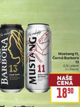 Billa Mustang 11, Černá Barbora 13 0,51, plech nabídka
