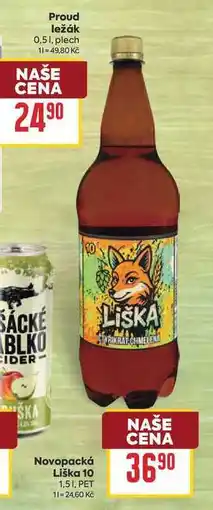 Billa Novopacká Liška 10 1,51, PET nabídka