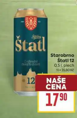 Billa Starobrno Štatl 12 0,51, plech nabídka