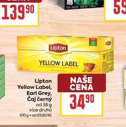 Billa Lipton Yellow Label, Earl Grey, Čaj černý od nabídka