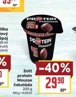 Billa Zott protein Mousse čokoláda nabídka