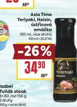 Billa Asia Time Teriyaki, Hoisin, ústřicová omáčka nabídka