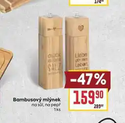 Billa Bambusový mlýnek na sůl, na pepř 1ks nabídka