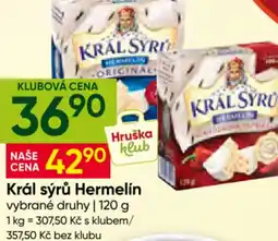 Hruška Král sýrů Hermelín nabídka