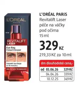 dm drogerie L'ORÉAL PARIS Revitalift Laser péče na váčky pod očima 15 ml nabídka