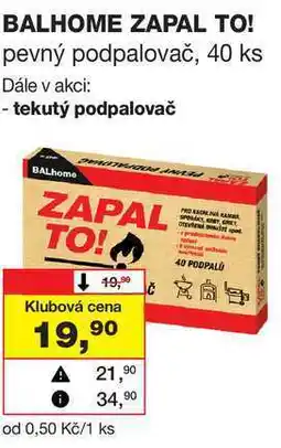 Barvy a laky drogerie BALHOME ZAPAL TO! pevný podpalovač, 40 ks nabídka