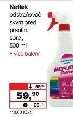 Barvy a laky drogerie Neflek odstraňovač skvrn před praním, sprej nabídka