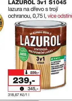 Barvy a laky drogerie LAZUROL 3v1 S1045 lazura na dřevo s trojí ochranou nabídka