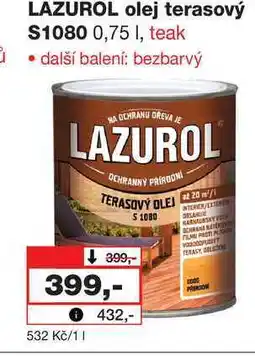 Barvy a laky drogerie LAZUROL olej terasový S1080 nabídka