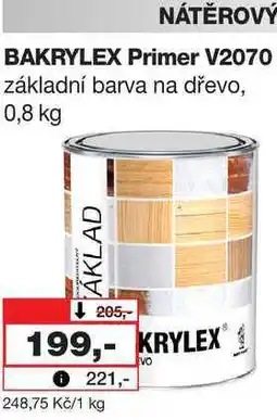 Barvy a laky drogerie NÁTĚROVÝ BAKRYLEX Primer V2070 základní barva na dřevo nabídka