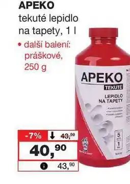 Barvy a laky drogerie APEKO tekuté lepidlo na tapety nabídka