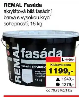 Barvy a laky drogerie REMAL Fasáda akrylátová bílá fasádní barva s vysokou krycí schopností nabídka